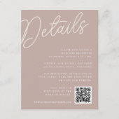 Carte D'accompagnement Rose Taupe | Script Watermark Tous les détails (Devant)