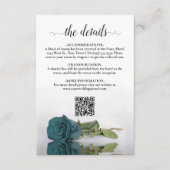 Carte D'accompagnement Rose turquoise Elegant Wedding Détails QR Code (Devant)