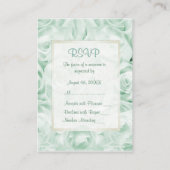 Carte D'accompagnement Rose vert Mint Floral Wedding RSVP (Dos)