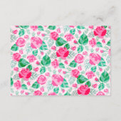 Carte D'accompagnement Rose Vert Rose Pétales Fleurs Jardin Mariage (Dos)