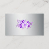 Carte D'accompagnement Rose violet Bouquet de nuptiale Mariage d'argent (Dos)