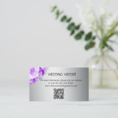 Carte D'accompagnement Rose violet Bouquet de nuptiale Mariage d'argent (Debout devant)