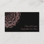 Carte D'accompagnement Rosegold Mandala Black Détails du Mariage Insérer  (Dos)