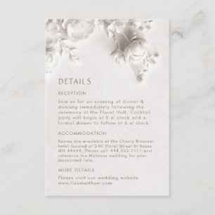Carte D'accompagnement Roses 3D Fleurs sauvages Ivoire
