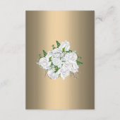 Carte D'accompagnement Roses blanches à la réception de mariage d'or luxu (Dos)