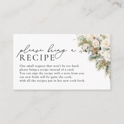 Carte D'accompagnement Roses Blanches D'Hiver À feuillage persistant Appo (Devant)