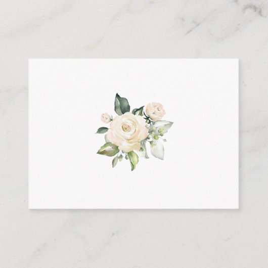 Carte D'accompagnement Roses Blanches Verdure Devis nuptiaux Combien de b (Dos)