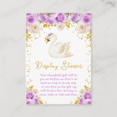 Carte D'accompagnement Roses cygne violet et or affichage douche (Devant)