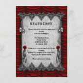 Carte D'accompagnement Roses de sang et réception de mariage gothique rou (Devant)