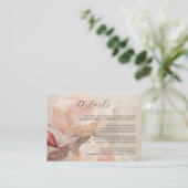 Carte D'accompagnement Roses d'été Mariage élégant (Debout devant)