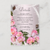 Carte D'accompagnement Roses Et Perles Roses Roses Et Perles Rose Élégant (Devant)