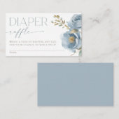 Carte D'accompagnement Roses fleuris bleus poussiéreux de rapaces (Devant / Derrière)