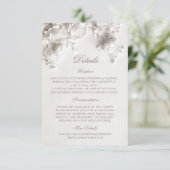 Carte D'accompagnement Roses Fleurs sauvages blanches 3D (Debout devant)