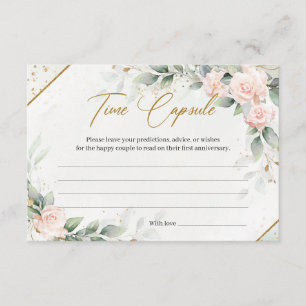 Carte D'accompagnement Roses roses douces verdure et or Time Capsule