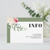 Carte D'accompagnement Roses roses roses et branches sauge vert détails d (Debout devant)