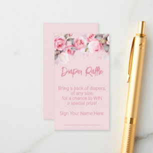 Carte D'accompagnement Roses roses sur un tirage au sort de couche pour B