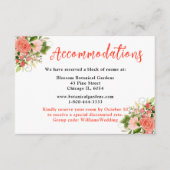 Carte D'accompagnement Roses rouges corail avec feuillage (Devant)