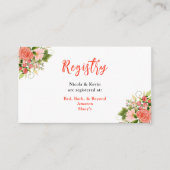 Carte D'accompagnement Roses rouges corail avec feuillage (Devant)