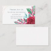 Carte D'accompagnement Roses rouges Mariages florales modernes (Devant / Derrière)