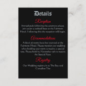 Carte D'accompagnement Roses rouges Noir gothique (Devant)