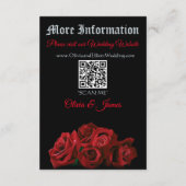 Carte D'accompagnement Roses rouges Noir gothique (Dos)