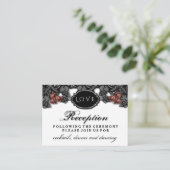 Carte D'accompagnement Roses Rouges Noires AIMER Halloween Réception de m (Debout devant)