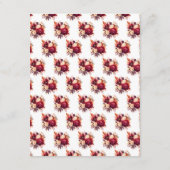 Carte D'accompagnement Roses Rouges Romantiques Réception de mariage Flor (Dos)