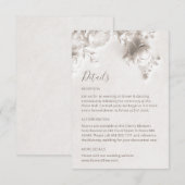 Carte D'accompagnement Roses sauvages 3D blanches (Devant / Derrière)