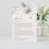 Carte D'accompagnement Roses sauvages 3D blanches (Debout devant)