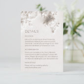Carte D'accompagnement Roses sauvages 3D blanches (Debout devant)