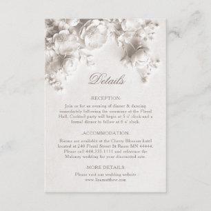 Carte D'accompagnement Roses sauvages 3D blanches