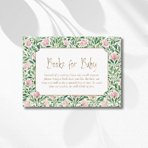 Carte D'accompagnement Roses sauvages roses blush vintage or livres pour
