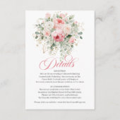 Carte D'accompagnement Roses sérènes verdure or mariage moderne (Devant)