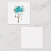 Carte D'accompagnement Roses turquoise avec touches (Devant / Derrière)