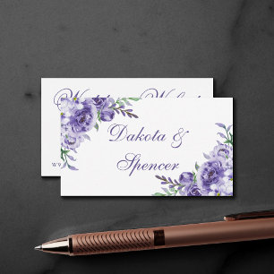 Carte D'accompagnement Roses violets Elégant site floral aquarelle
