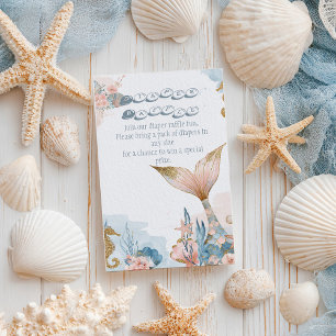 Carte D'accompagnement Rouffée de Baby shower de la queue de sirène rose 