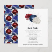 Carte D'accompagnement Rouge Blanc et Bleu 4th Juillet Mariage Détails (Devant / Derrière)