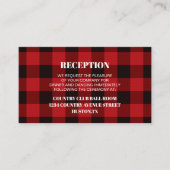 Carte D'accompagnement rouge buffle plaid rustique d'hiver mariage direct (Devant)