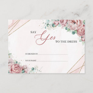 Carte D'accompagnement Rouge de printemps floral or Say Yes to the dress 