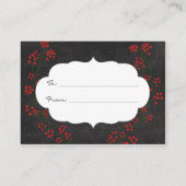 Carte D'accompagnement Rouge Floral Chalkboard Pas d'emballage insérer do (Dos)