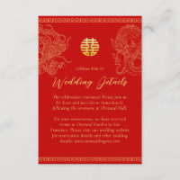 Rouge or chinois détails mariage dragon phoenix