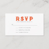 Carte D'accompagnement Rouge Orange Intense Rustique Moderne RSVP (Devant)