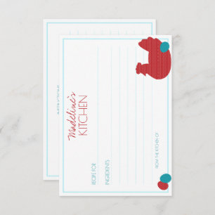Carte D'accompagnement rouge poule COUNTRY KITCHEN douche nuptiale RECIPE