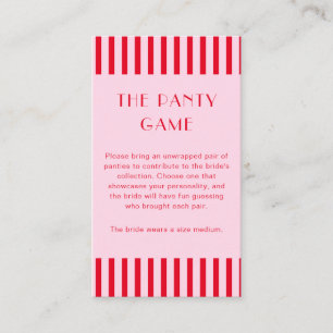 Carte D'accompagnement Rouge Rétro & Rayures Roses The Panty Game