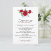 Carte D'accompagnement Rouge Roses Floral Élégant Script Coronavirus Sécu (Debout devant)