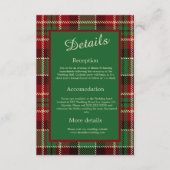 Carte D'accompagnement rouge vert noir écossais celtique tartan mariage (Devant)