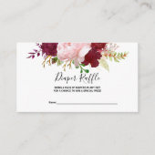 Carte D'accompagnement Rouges Tropical et Romantic Diaper Raffle (Devant)