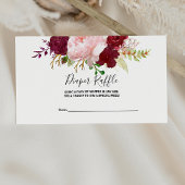 Carte D'accompagnement Rouges Tropical et Romantic Diaper Raffle