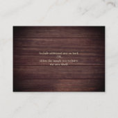 Carte D'accompagnement Roulette en Bois Rustique Lace Lace Lumières Détai (Dos)