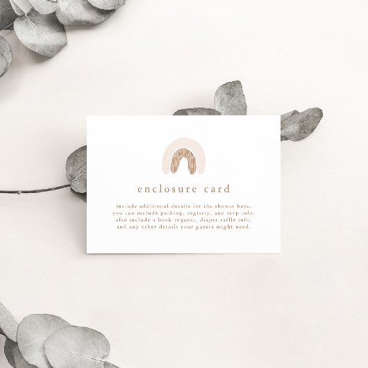 Carte D'accompagnement ROWAN Spring Girl rose Boho Rainbow Baby shower